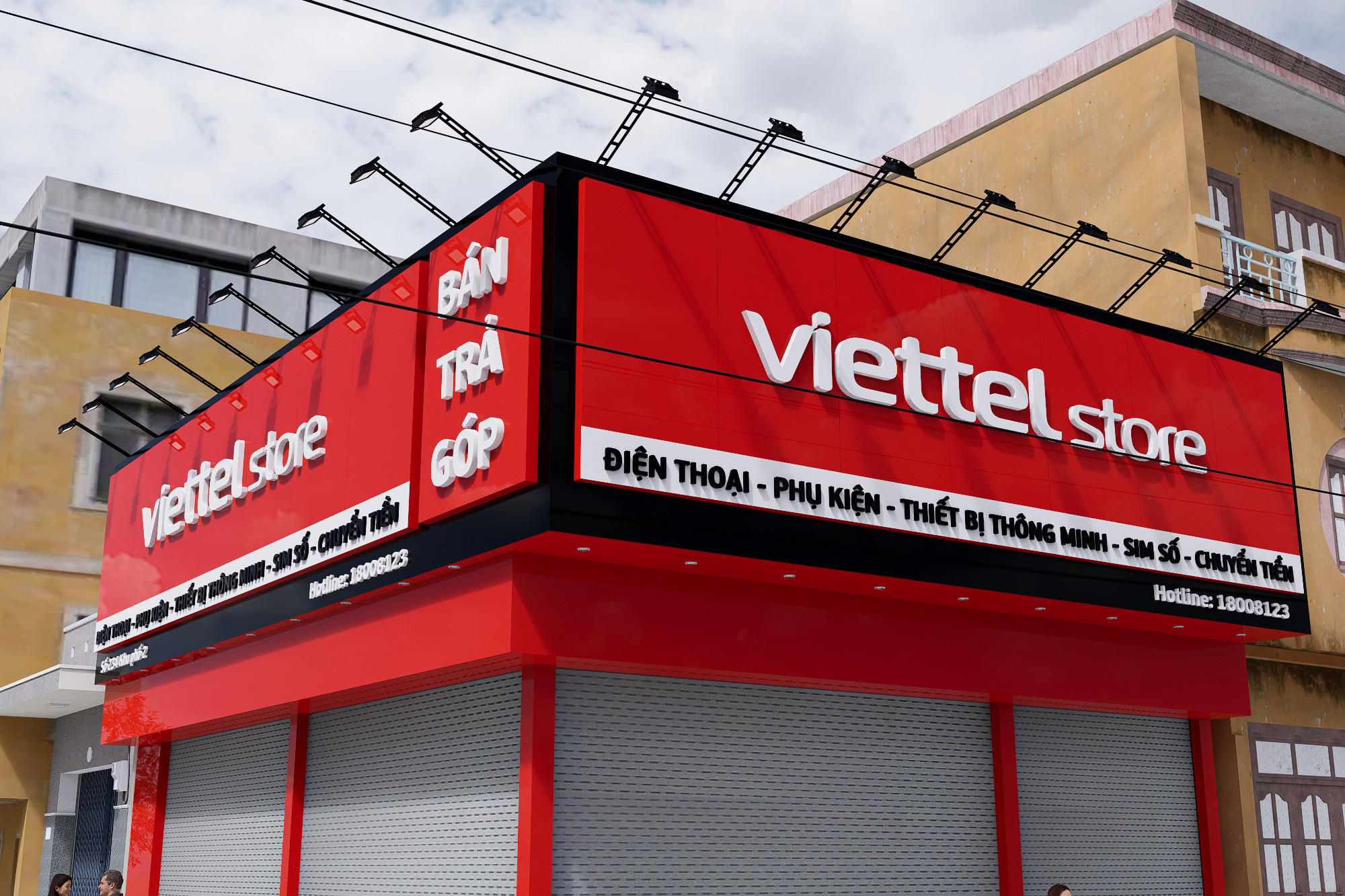 thiết kế 3 d chi nhánh viettel store bình phước