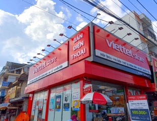 THI CÔNG MẶT DỰNG ALU VIÊTTEL STORE CHƠN THÀNH